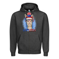 Charcoal Heather llamerica Zipper Hoodie - RanaPortraitStore