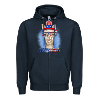 Navy llamerica Zipper Hoodie - RanaPortraitStore