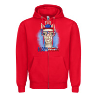 Red llamerica Zipper Hoodie - RanaPortraitStore