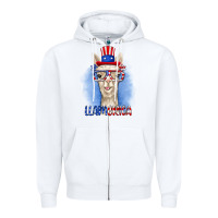 White llamerica Zipper Hoodie - RanaPortraitStore