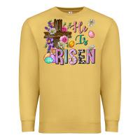 Antique Gold he is risen easter Premium Sweatshirt - Neo Western