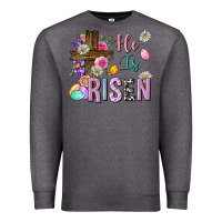 Charcoal Heather he is risen easter Premium Sweatshirt - Neo Western