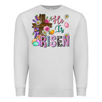 Dove Grey he is risen easter Premium Sweatshirt - Neo Western