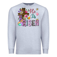 Heather Grey he is risen easter Premium Sweatshirt - Neo Western