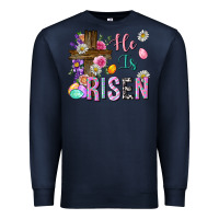 Navy he is risen easter Premium Sweatshirt - Neo Western