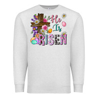 Oatmeal Heather he is risen easter Premium Sweatshirt - Neo Western