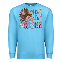 Ocean Blue he is risen easter Premium Sweatshirt - Neo Western