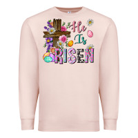 Pale Pink he is risen easter Premium Sweatshirt - Neo Western