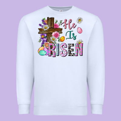 He Is Risen Easter Premium Sweatshirt Designed By Neo Western