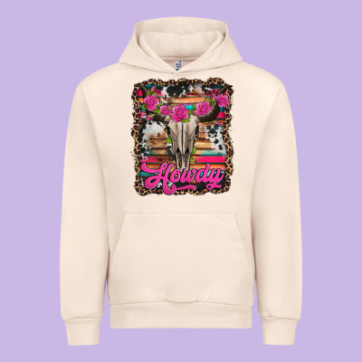 Howdy Valentine's Day Bull Skull Urban Hoodie Designed By Jasminsmagicworld