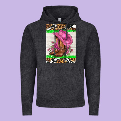 Cowgitl Hat And Roses Vintage Hoodie Designed By Adodesignshop