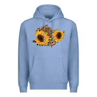 Colony Blue sunflower leopard patch Premium Hoodie - AdoDesignShop