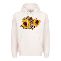 Pale Pink sunflower leopard patch Premium Hoodie - AdoDesignShop