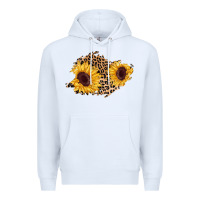 White sunflower leopard patch Premium Hoodie - AdoDesignShop