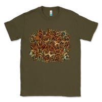 Army Green leopard tooled leather turquoise Classic Tee - RanaPortraitStore