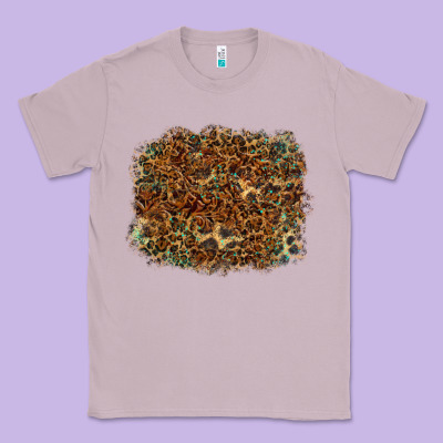 Leopard Tooled Leather Turquoise Classic Tee Designed By Ranaportraitstore