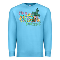 Ocean Blue He is risen indeed Easter Premium Sweatshirt - CowGirlArtShop
