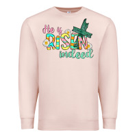 Pale Pink He is risen indeed Easter Premium Sweatshirt - CowGirlArtShop