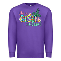Purple He is risen indeed Easter Premium Sweatshirt - CowGirlArtShop