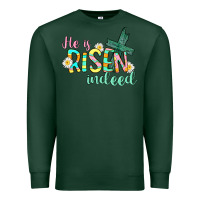 Sports Green He is risen indeed Easter Premium Sweatshirt - CowGirlArtShop