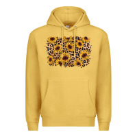 Antique Gold sunflower leopard background Premium Hoodie - AdoDesignShop