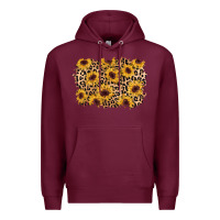 Burgundy sunflower leopard background Premium Hoodie - AdoDesignShop
