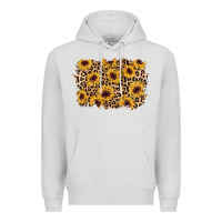 Dove Grey sunflower leopard background Premium Hoodie - AdoDesignShop