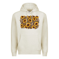 Oatmeal Heather sunflower leopard background Premium Hoodie - AdoDesignShop