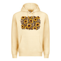 Pina Colada sunflower leopard background Premium Hoodie - AdoDesignShop