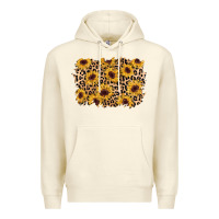 Sandshell sunflower leopard background Premium Hoodie - AdoDesignShop