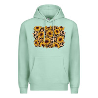 Seafoam sunflower leopard background Premium Hoodie - AdoDesignShop