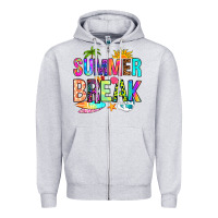 Heather Grey summer break Zipper Hoodie - RanaPortraitStore