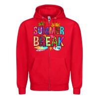 Red summer break Zipper Hoodie - RanaPortraitStore