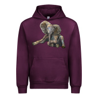 Mauve Wine Baby Elephant Urban Hoodie - LillyAllenDesigns