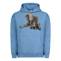Pigment Pebble Blue Baby Elephant Urban Hoodie - LillyAllenDesigns
