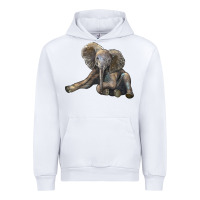 White Baby Elephant Urban Hoodie - LillyAllenDesigns