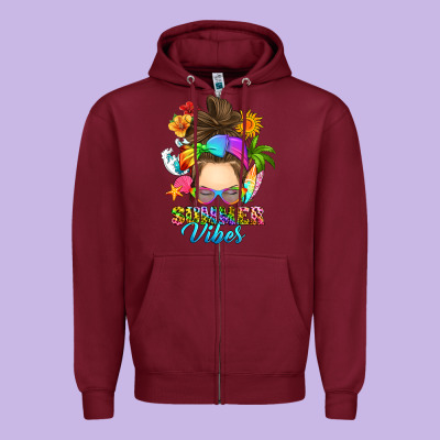 Zipper Hoodie messy bun summer vibes