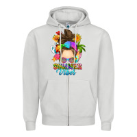 Dove Grey messy bun summer vibes Zipper Hoodie - RanaPortraitStore