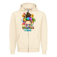 Sandshell messy bun summer vibes Zipper Hoodie - RanaPortraitStore