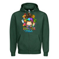 Sports Green messy bun summer vibes Zipper Hoodie - RanaPortraitStore