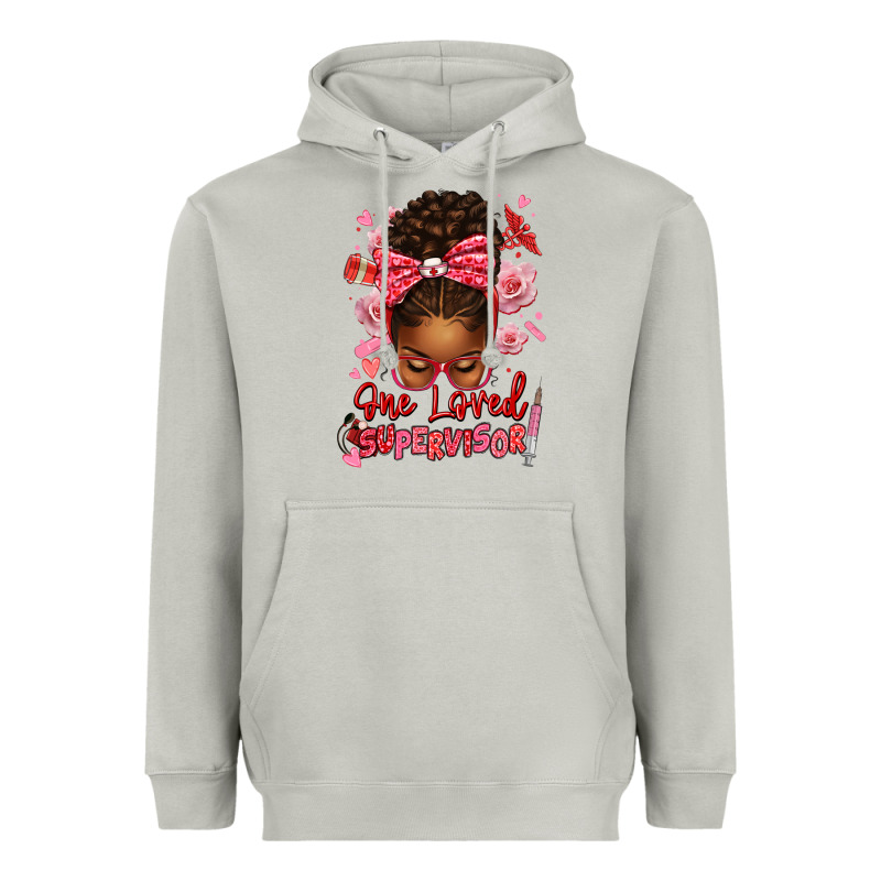 One Loved Supervisor Afro Messy Bun Heavyweight Hoodie by texasbilliewilder | Teevron