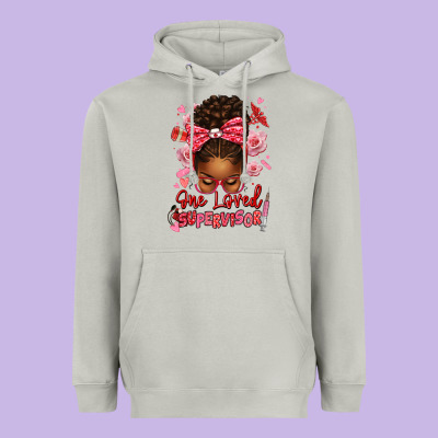 One Loved Supervisor Afro Messy Bun Heavyweight Hoodie Designed By Texasbilliewilder