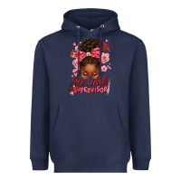 Navy one loved supervisor afro messy bun Heavyweight Hoodie - texasbilliewilder