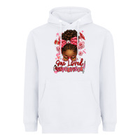 White one loved supervisor afro messy bun Heavyweight Hoodie - texasbilliewilder