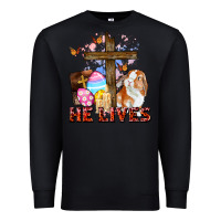 Black He lives Easter Day Premium Sweatshirt - CowGirlArtShop