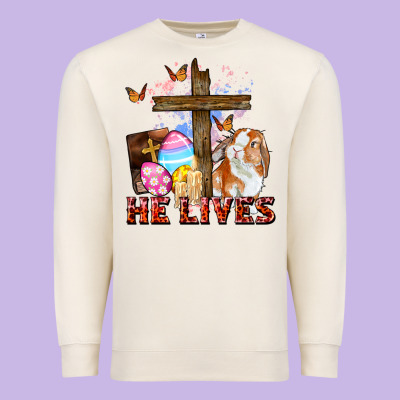 He Lives Easter Day Premium Sweatshirt Designed By Cowgirlartshop