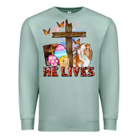 Seafoam He lives Easter Day Premium Sweatshirt - CowGirlArtShop