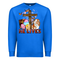 True Royal He lives Easter Day Premium Sweatshirt - CowGirlArtShop