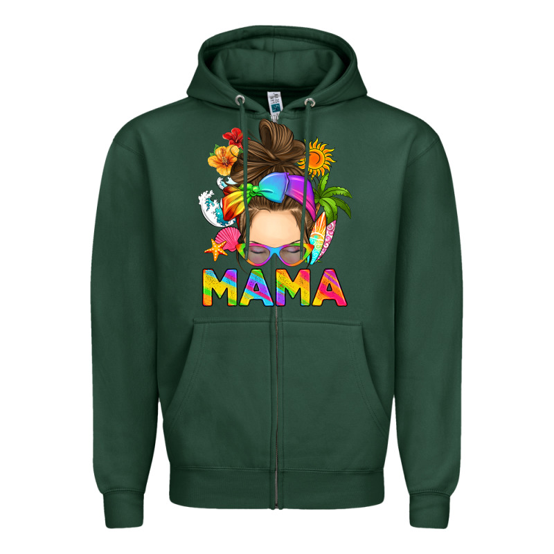 Messy Bun Mama Summer Zipper Hoodie by RanaPortraitStore | Teevron