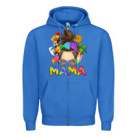 True Royal messy bun mama summer Zipper Hoodie - RanaPortraitStore